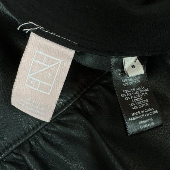 Rebecca Taylor RTR Faux Leather Buttoned Long Sleeve Romper Black Size 8 - Picture 10 of 11